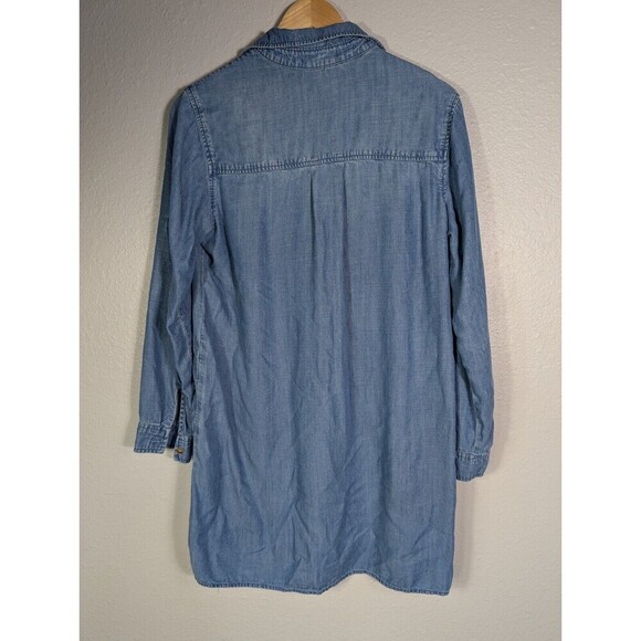 Cloth & Stone Chambray Shirt Dress Blue Small - Picture 2 of 12